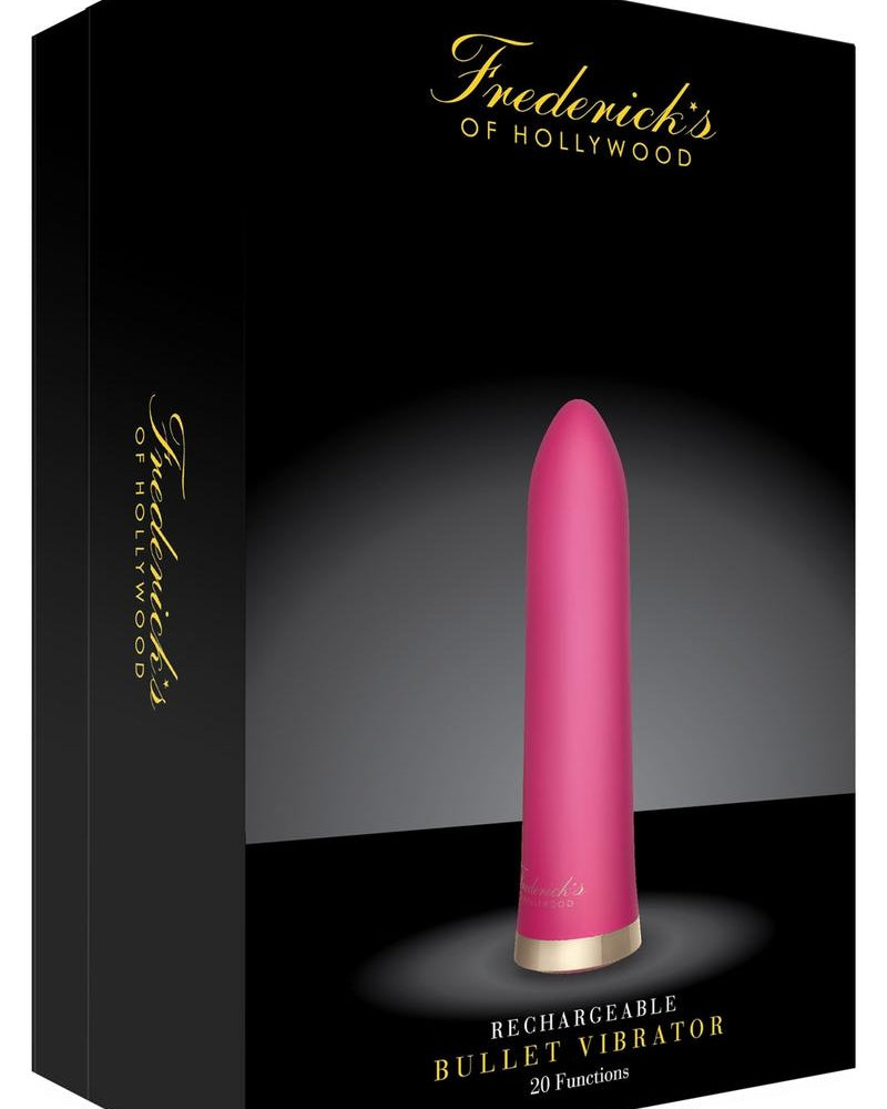 Frederick`s Of Hollywood USB Rechargeable Silicone Bullet Vibrator Waterproof Hot Pink