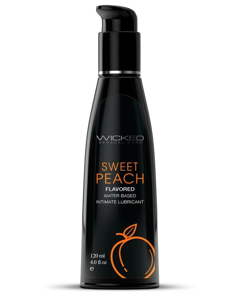 Wicked Aqua Flavored Water Based Lubricant Sweet Peach 4 Ounce