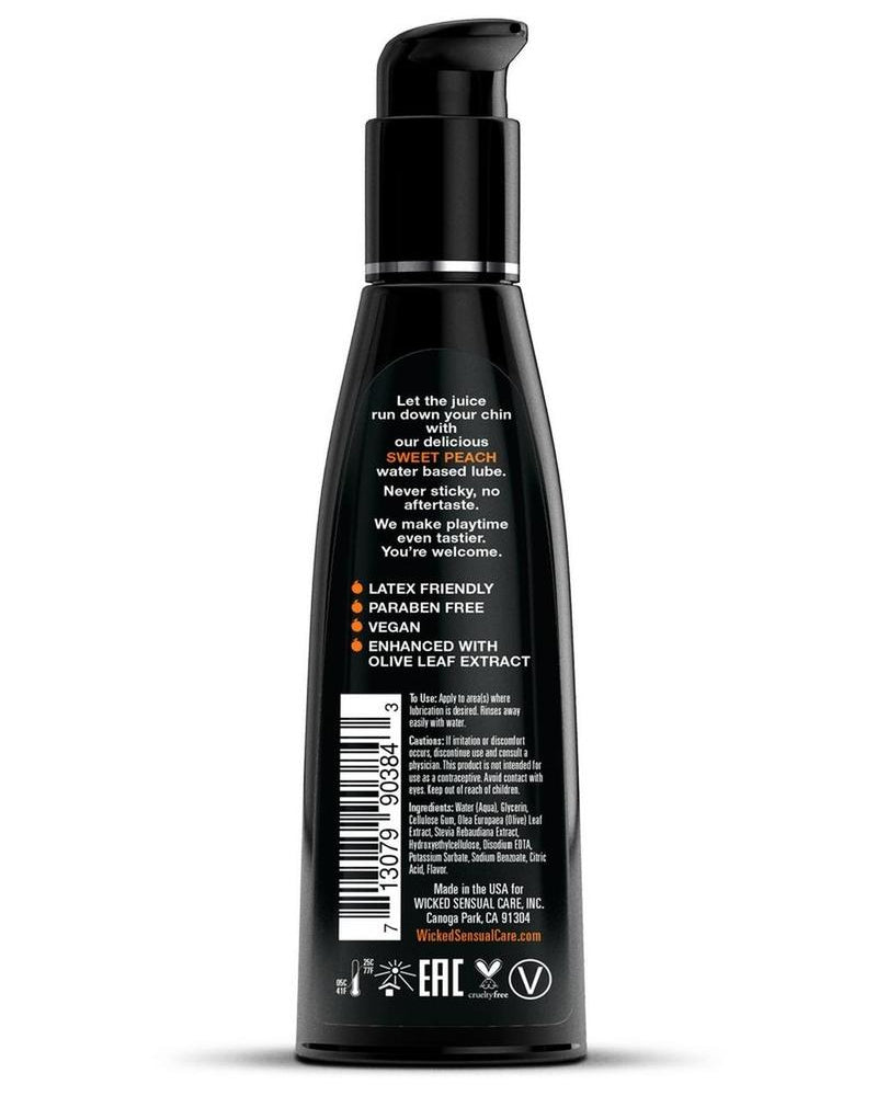 Wicked Aqua Flavored Water Based Lubricant Sweet Peach 4 Ounce