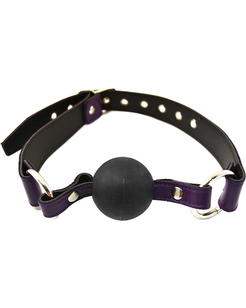 Rouge Adjustable Leather Ball Gag Purple