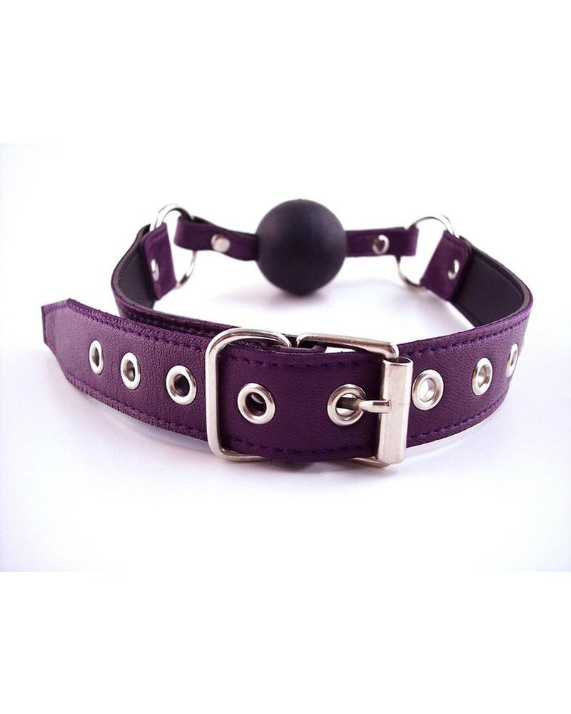 Rouge Adjustable Leather Ball Gag Purple