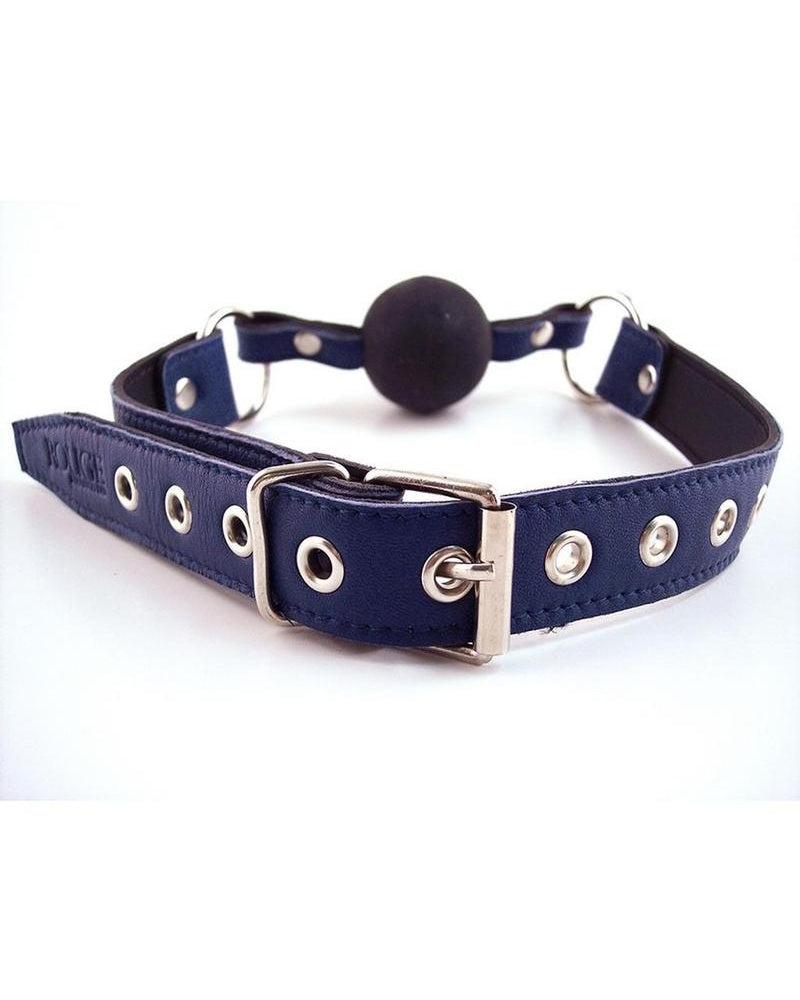 Rouge Adjustable Leather Ball Gag Blue