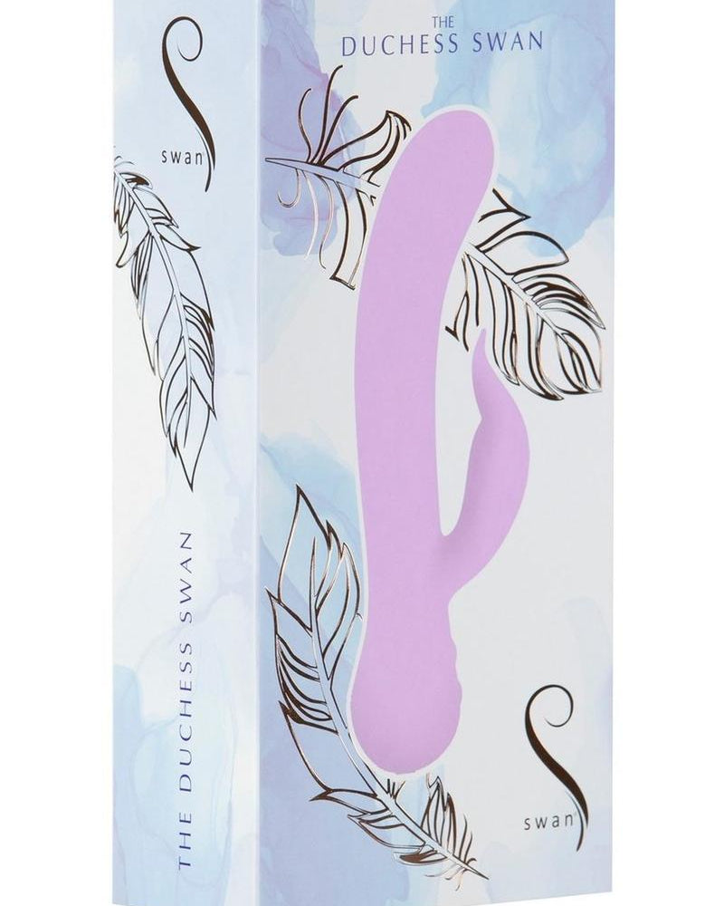 Swan The Dechess Swan Edición especial Silicona USB recargable Doble vibrador Impermeable Púrpura