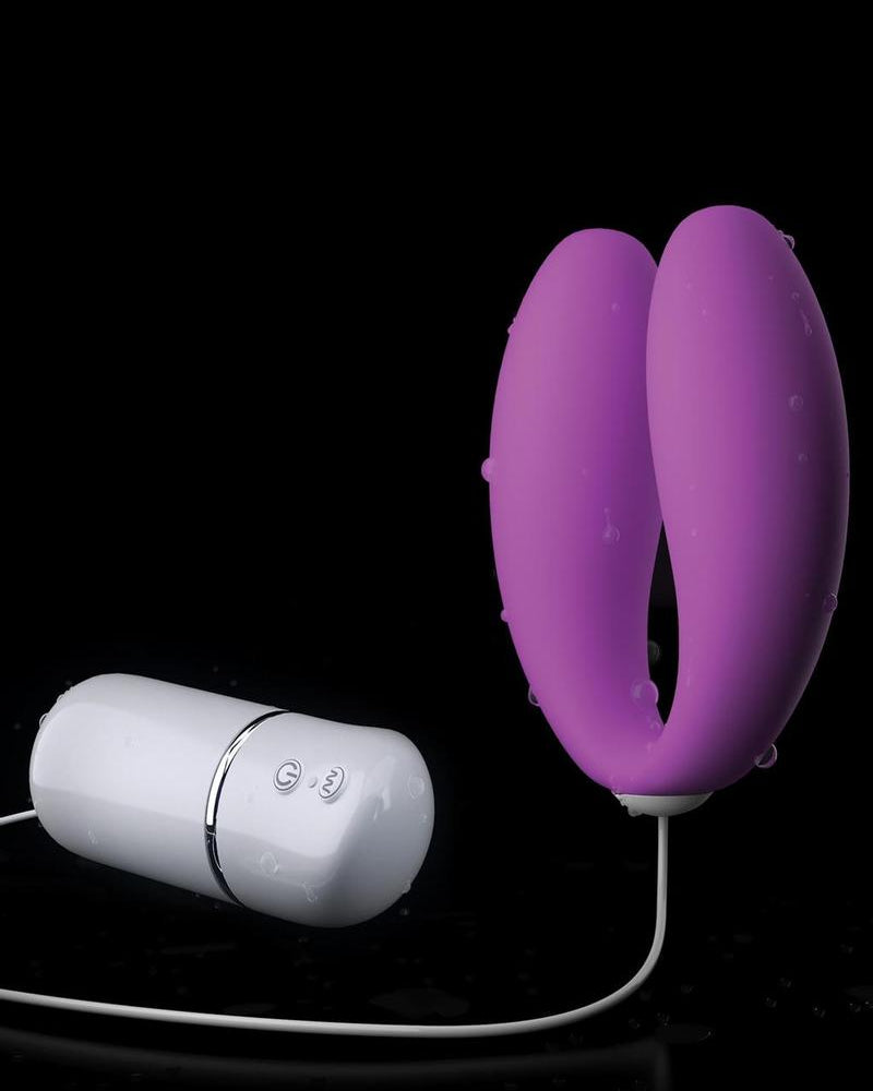 Vibrador para parejas con control remoto de silicona Crush Snuggles, resistente al agua, color morado