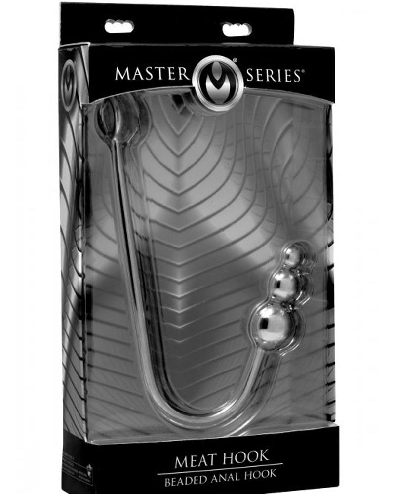 Master Series Meat Hook Beaded Anal Hook Stainless Steel 16 Inch