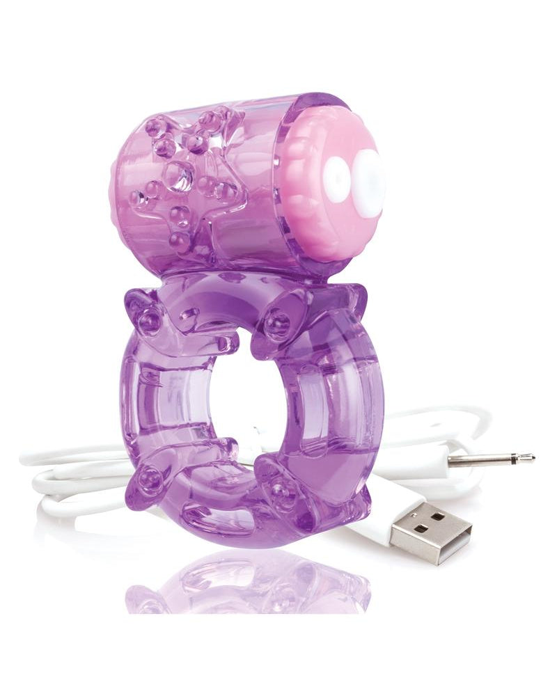 Charged BigO Rechargeable Vibe Ring Waterproof Cockring Purple