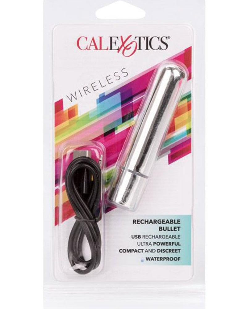 Bala inalámbrica recargable por USB, resistente al agua, color plateado, 2,5 pulgadas