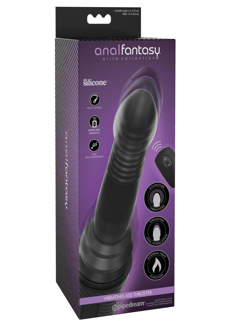 Propulsor anal vibrador de silicona recargable de la colección Elite de Anal Fantasy en color negro