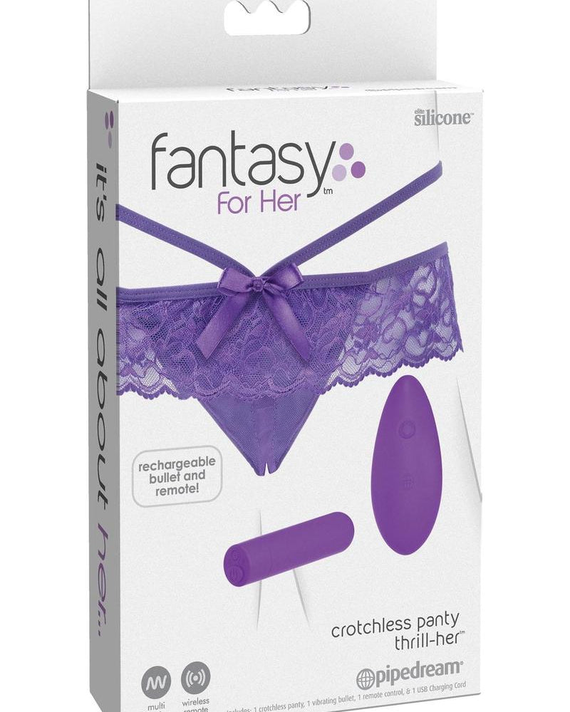 Fantasy Fore Her - Thrill Her Crotchless Panty - Purple