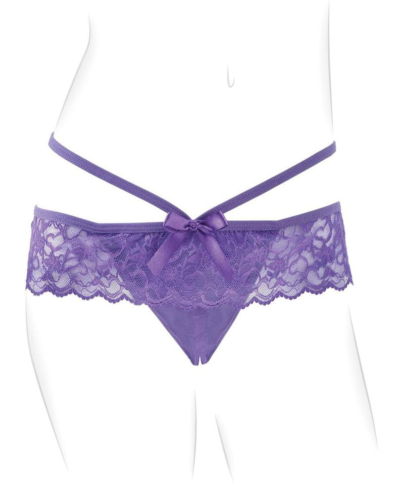 Fantasy Fore Her - Thrill Her Crotchless Panty - Purple