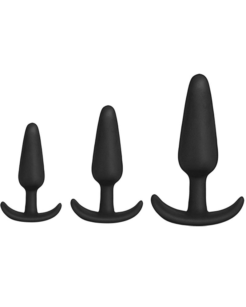 Mood Naughty 1 Trainer Silicone Anal Plug Kit 3 Sizes Black