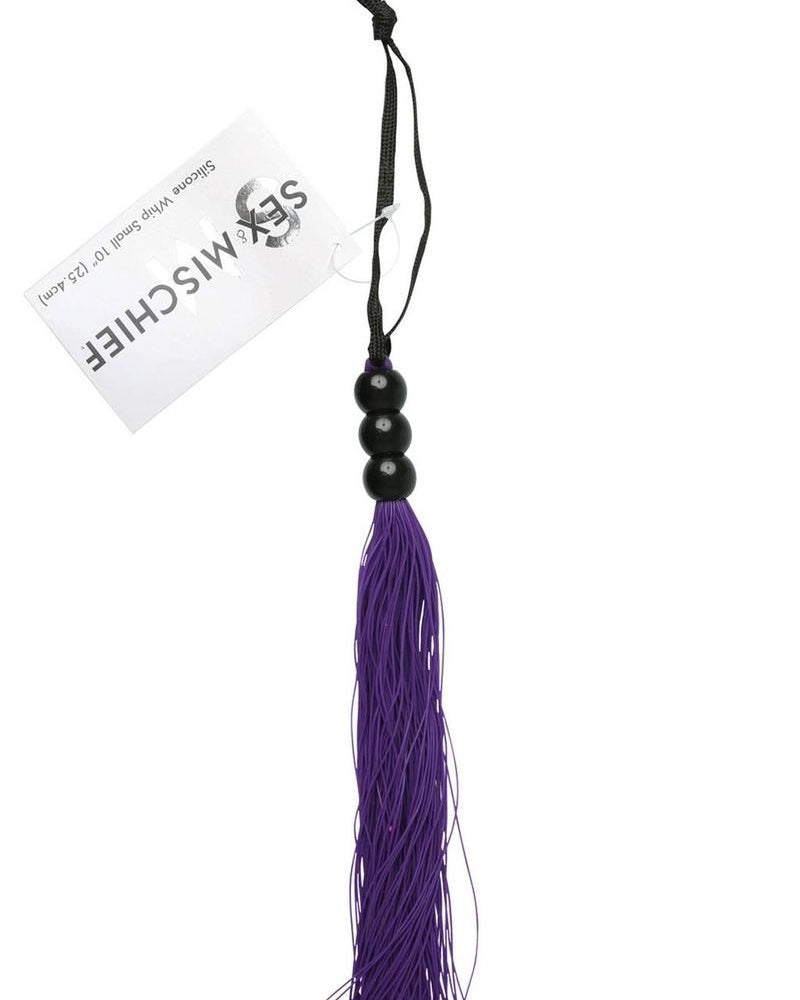 Sex And Mischief Small Rubber Whip 10 Inch Purple