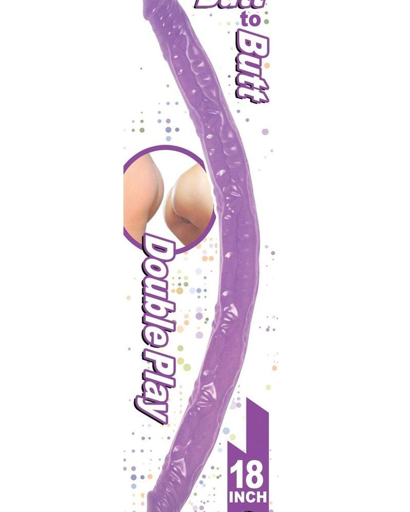 Consolador doble de culo a culo morado de 18 pulgadas