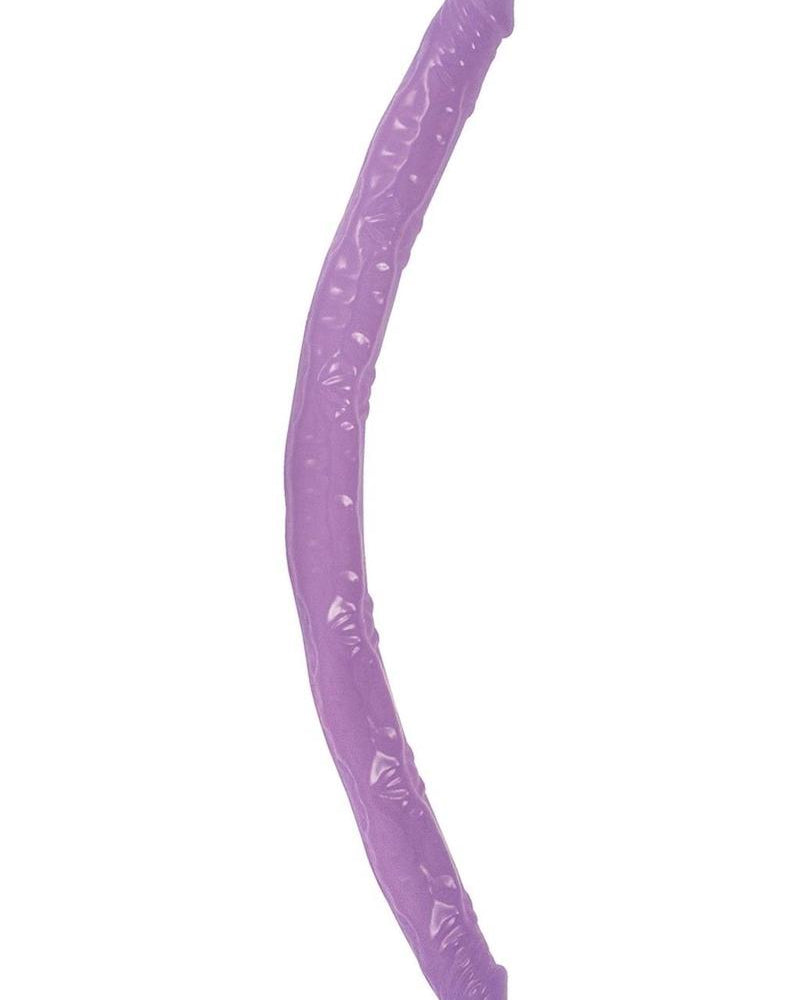 Consolador doble de culo a culo morado de 18 pulgadas