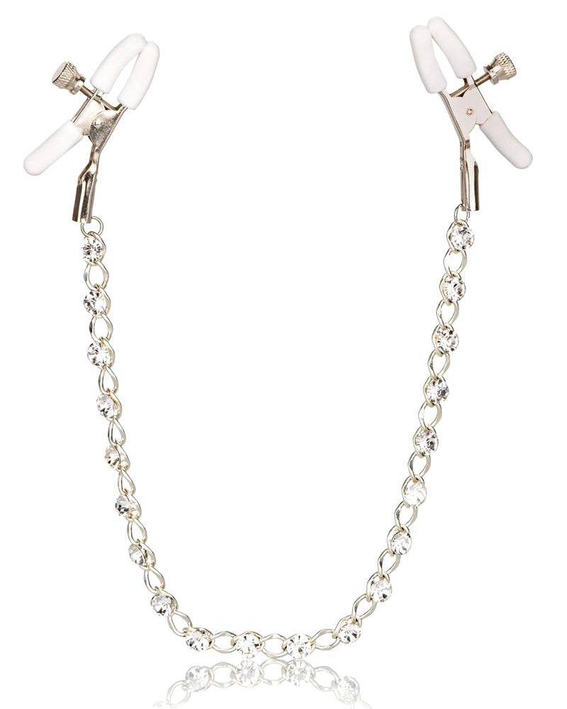 Cadena de cristal para juego de pezones con pinza ajustable