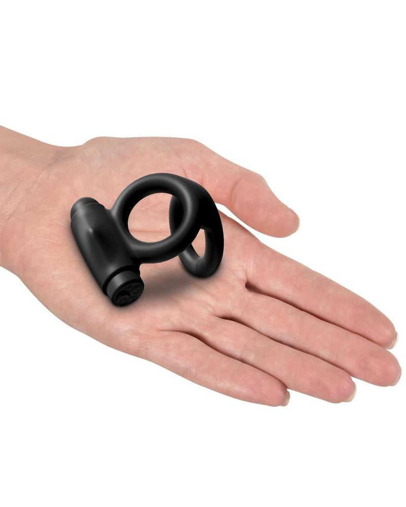 Sir Richards Control Vibe Cock And Ball Cock Ring Silicone Rechargeable Waterproof Black