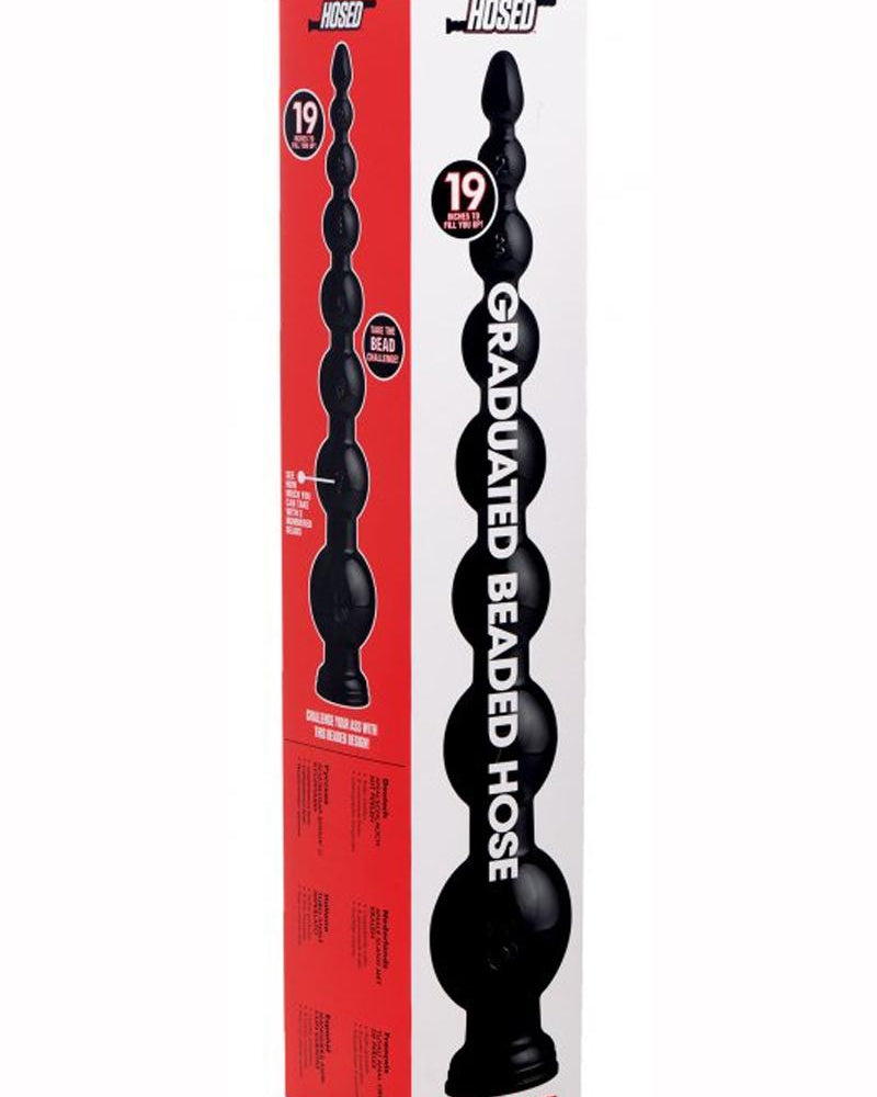 Hosed Graduated Beaded Anal Hose Black 19 Inches