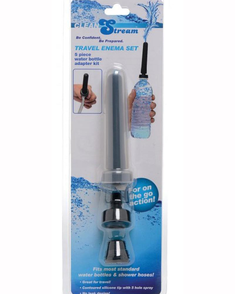 Kit de 5 piezas para enema de viaje Cleanstream, color negro