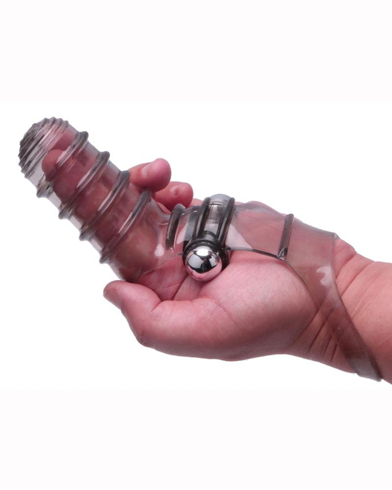 Vibro finger Wearable Stimulator Ribbed Smoke