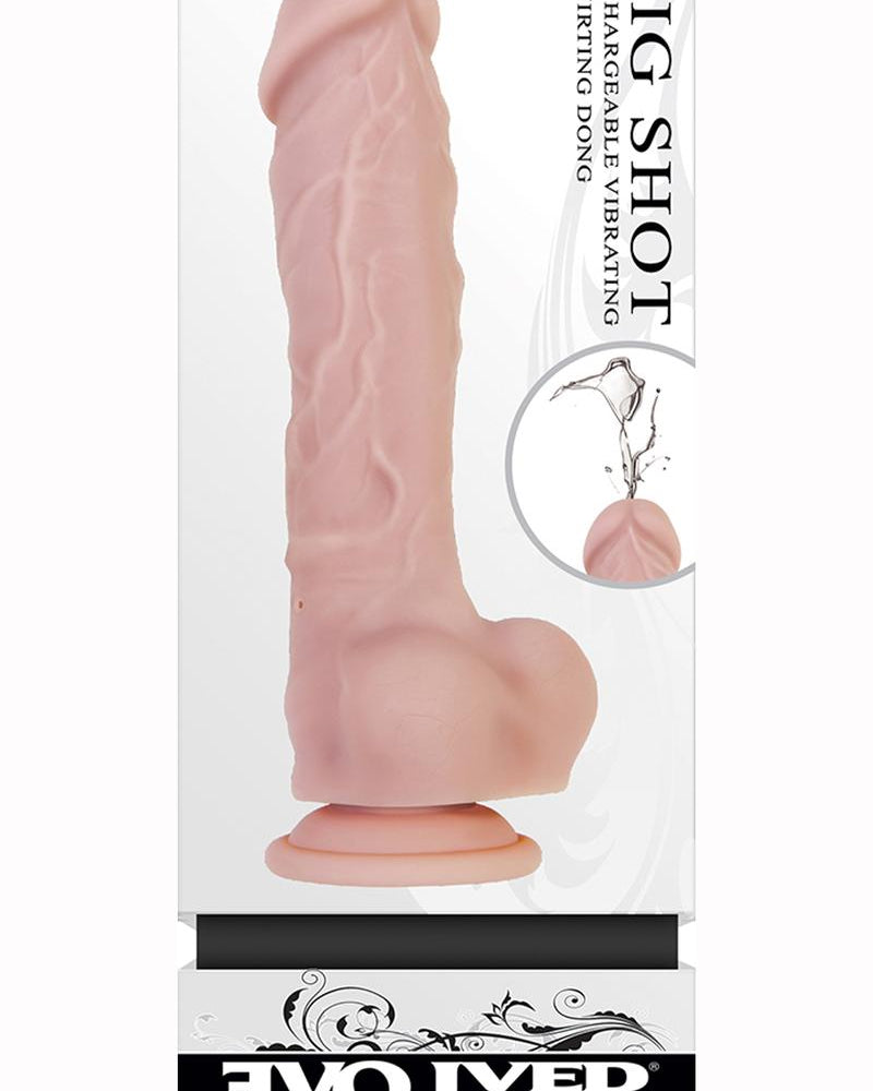 Pene vibrador recargable de silicona Big Shot con bolas impermeable de 8 pulgadas