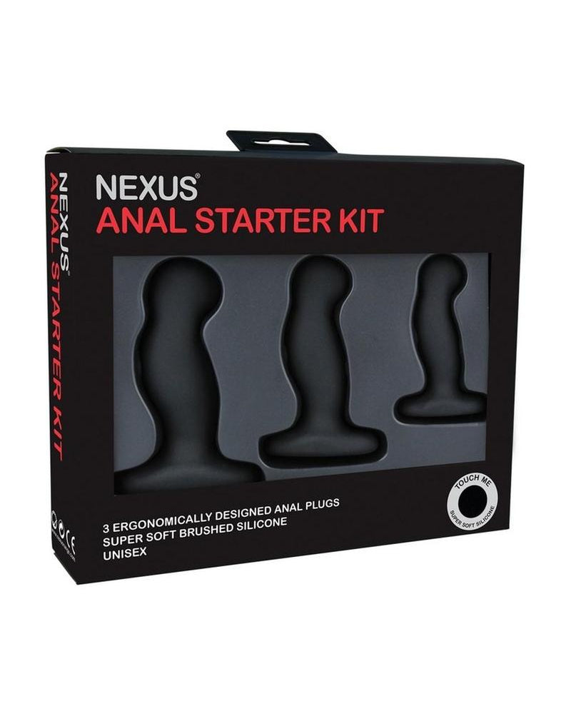 Nexus Anal Starter Kit Silicone Anal Plugs 3 Sizes In Each Kit Black