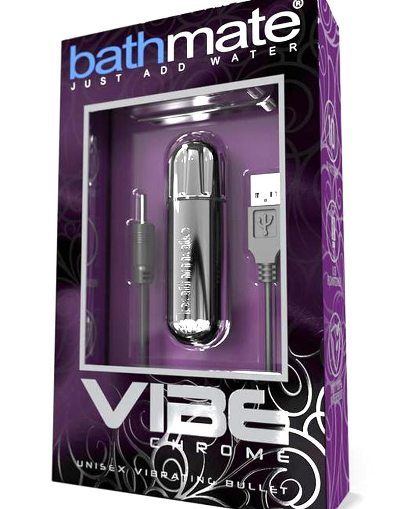 Bathmate Vibe Unisex Vibrating Bullet Rechargeable Waterproof Chrome