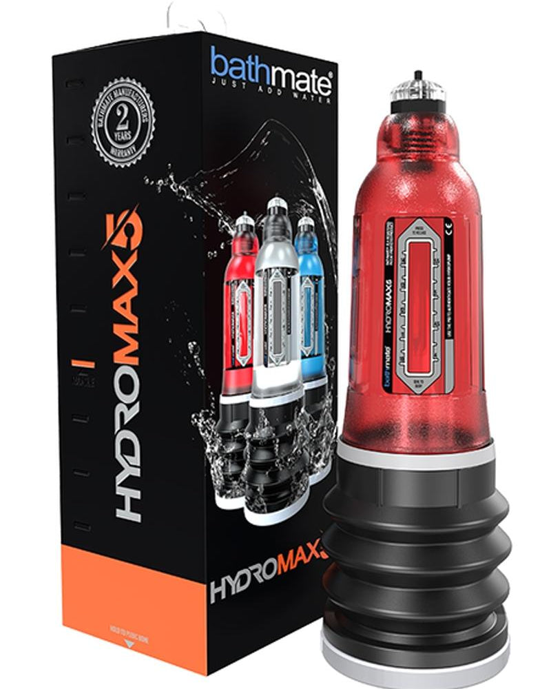 Bathmate Hydromax5 Penis Pump Waterproof Brilliant Red