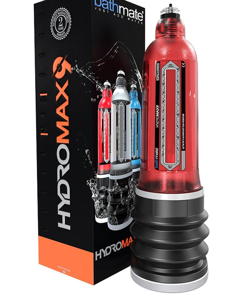 Bathmate Hydromax9 Penis Pump Waterproof Brilliant Red