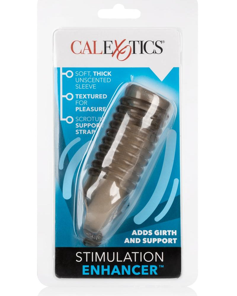 Funda texturizada para pene con potenciador de estimulación, color humo, 4,25 pulgadas