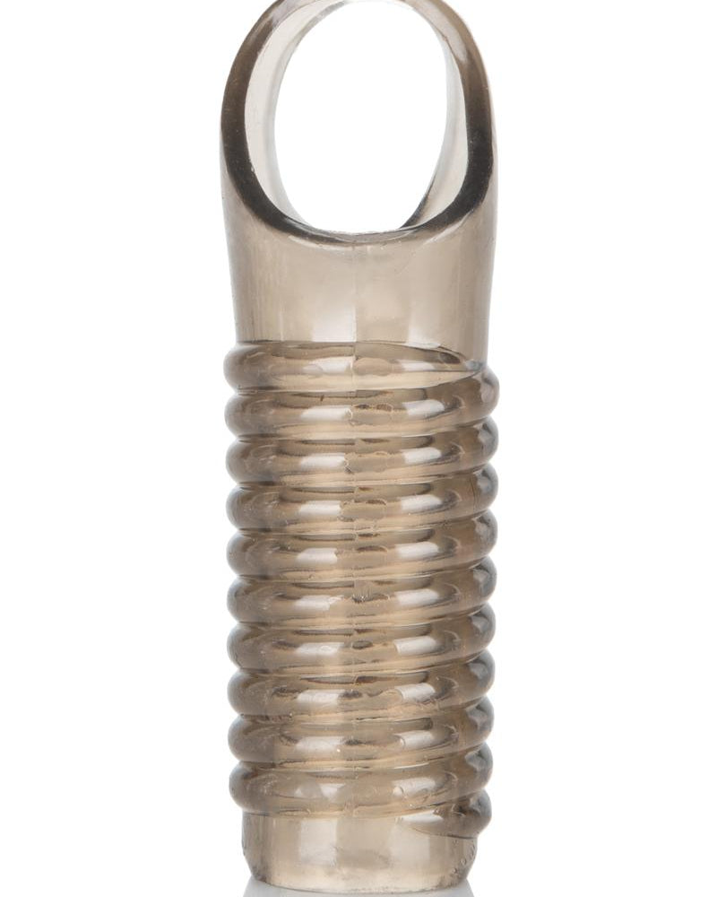 Funda texturizada para pene con potenciador de estimulación, color humo, 4,25 pulgadas
