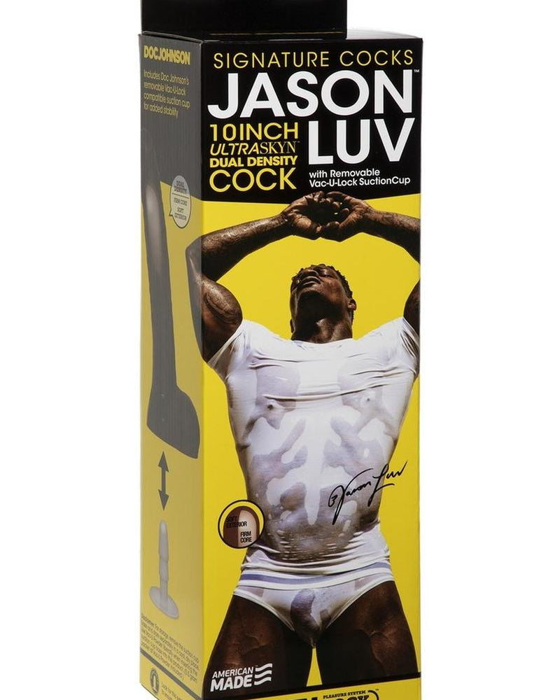 Pene realista de doble densidad Jason Luv Ultraskyn de 10 pulgadas, color negro