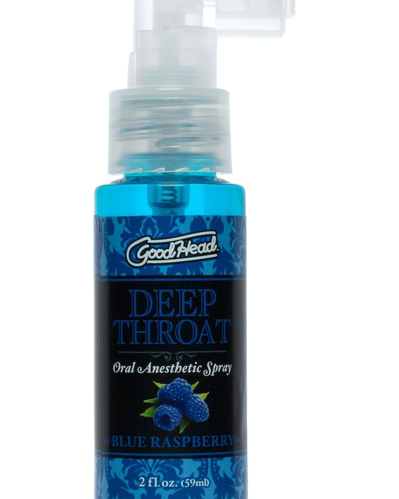 GoodHead Deep Throat Oral Anesthetic Spray Blue Raspberry 2 Ounce