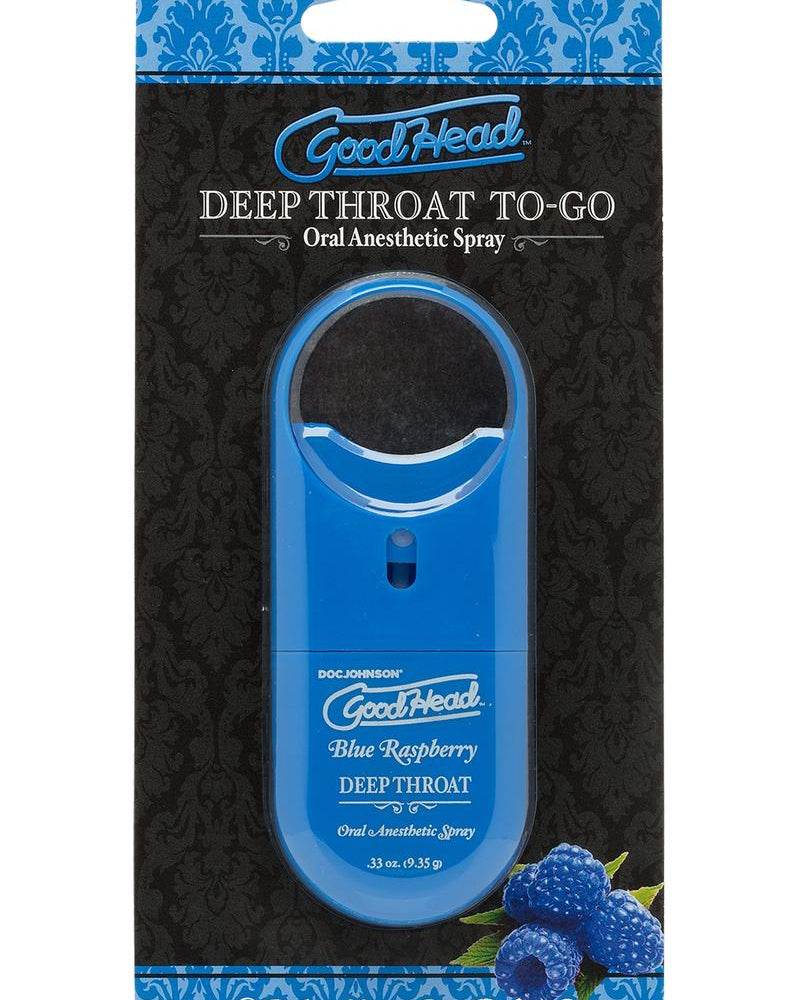 Goodhead Deep Throat To Go Oral Anesthetic Spray Blue Raspberry .33 Ounce