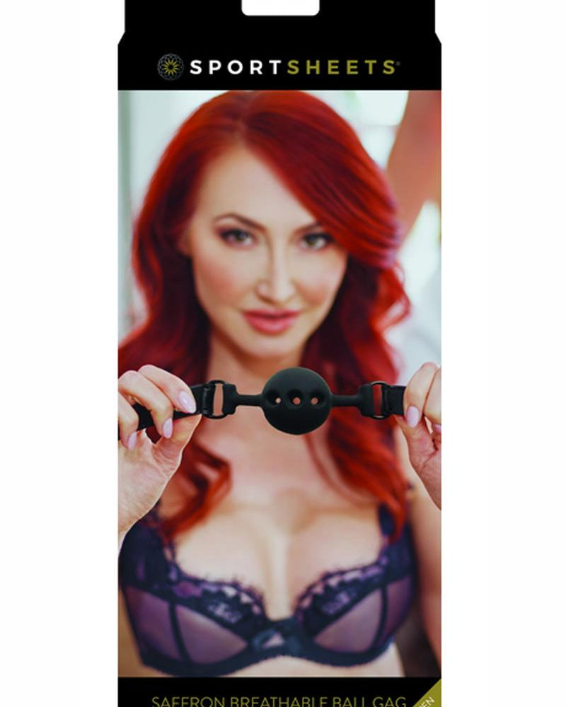 Saffron Breathable Silicone Ball Gag Black