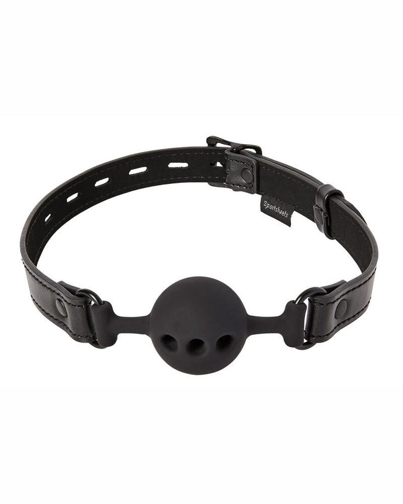 Saffron Breathable Silicone Ball Gag Black