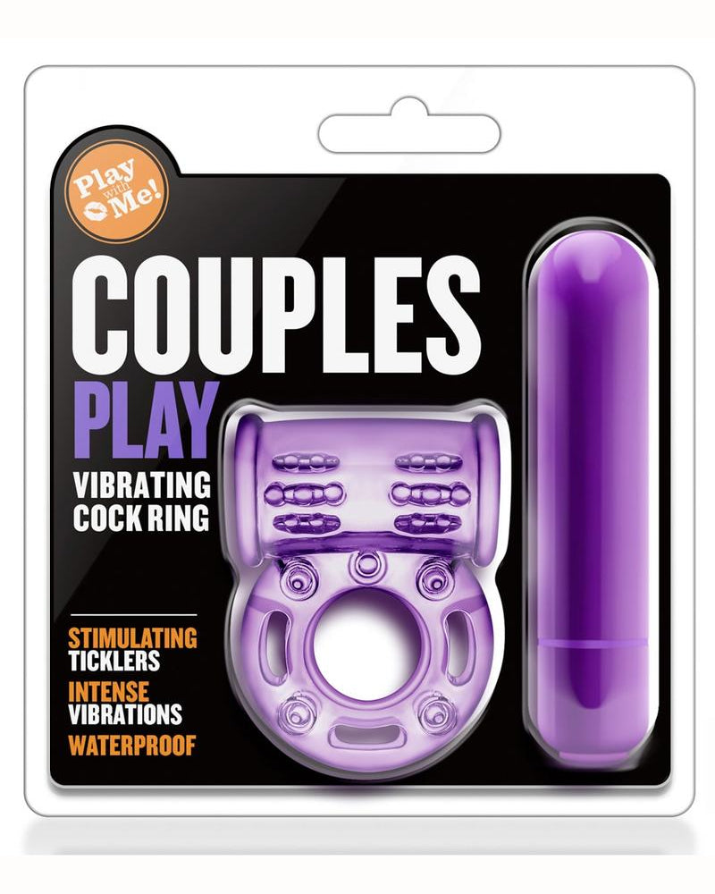 Power With Me Couples Play Vibe Ring Purple Cock Ring Waterproof