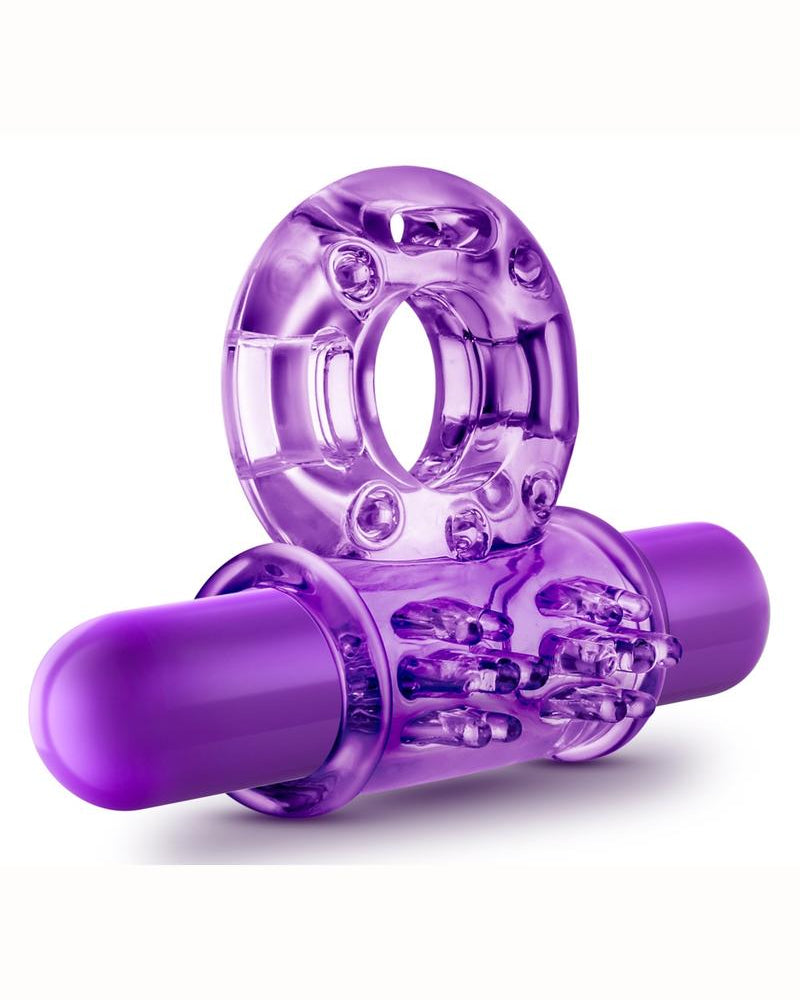 Power With Me Couples Play Vibe Ring Purple Cock Ring Waterproof
