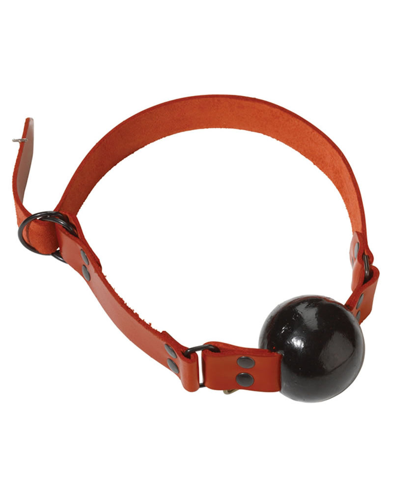 Lrg Gag Ball - D Ring Red Strap/blk Ball
