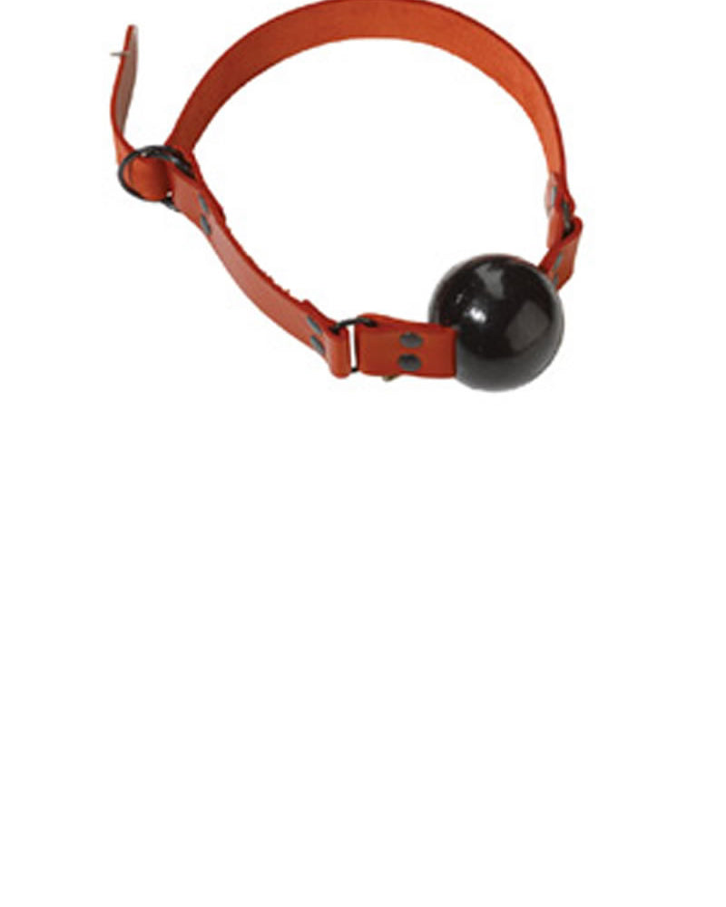Lrg Gag Ball - D Ring Red Strap/blk Ball