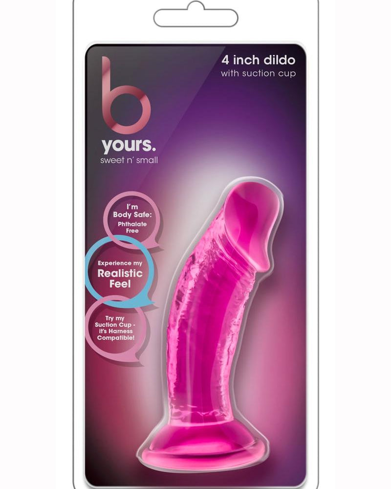 B Yours Sweet N Small Dildo Suction Base Pink 4 Inches