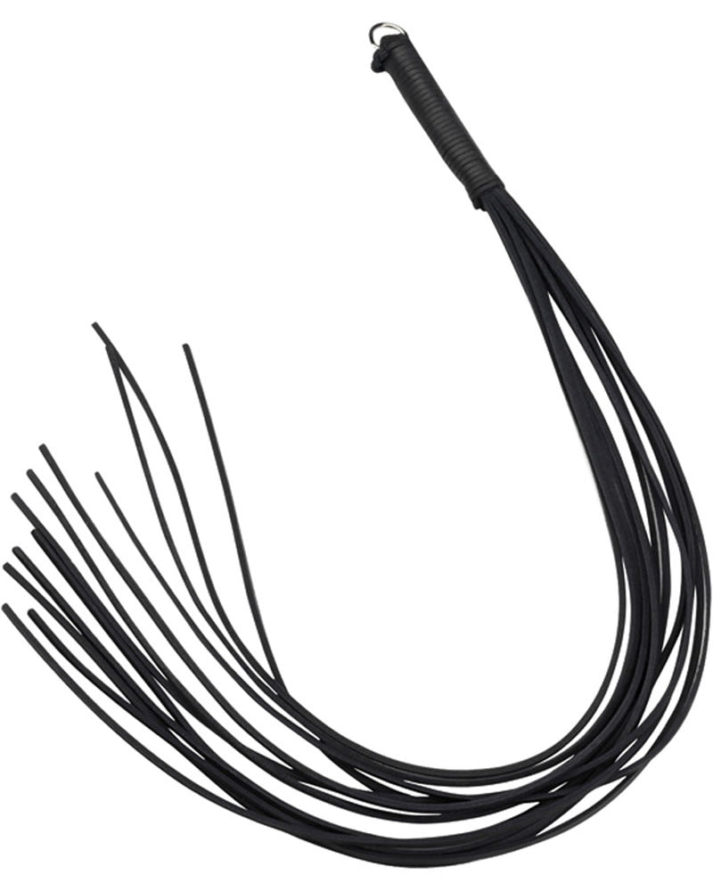 Látigo de cuero tipo tanga, color negro