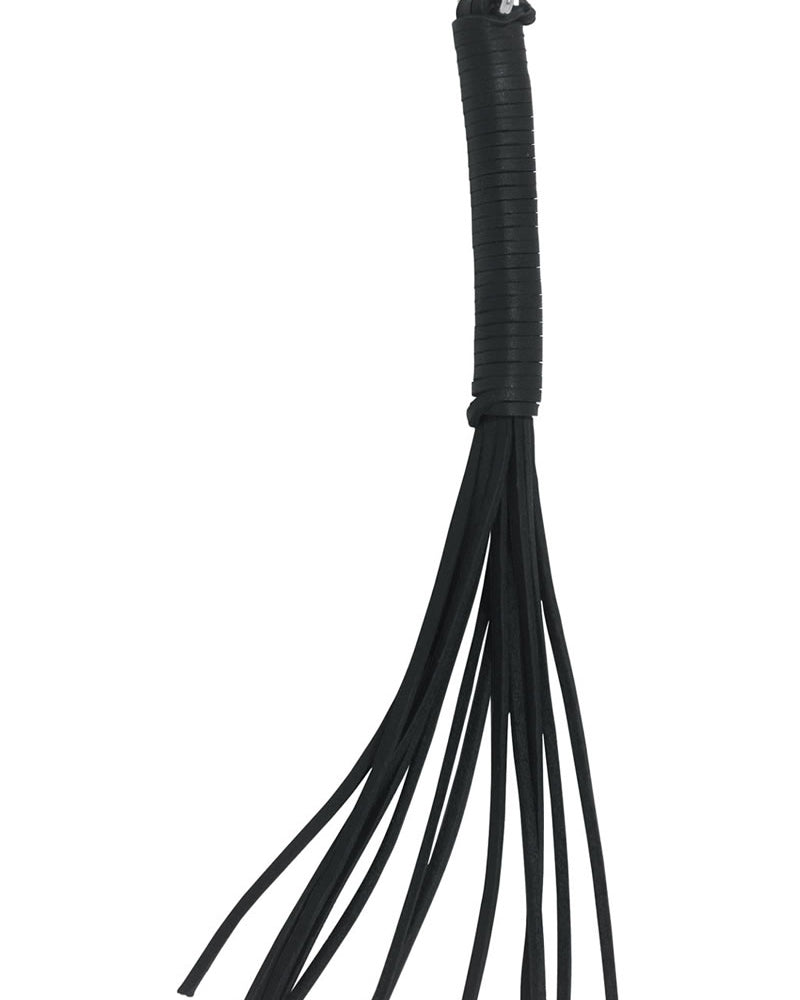 Látigo de tiras de cuero negro