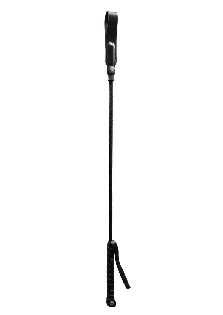 Rouge Long Riding Crop Slim Tip 24 Whip Bondage and Fetish Black