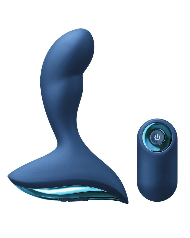 Estimulador anal de próstata Renegade Mach Ii Blue con control remoto de silicona, recargable, resistente a la ducha