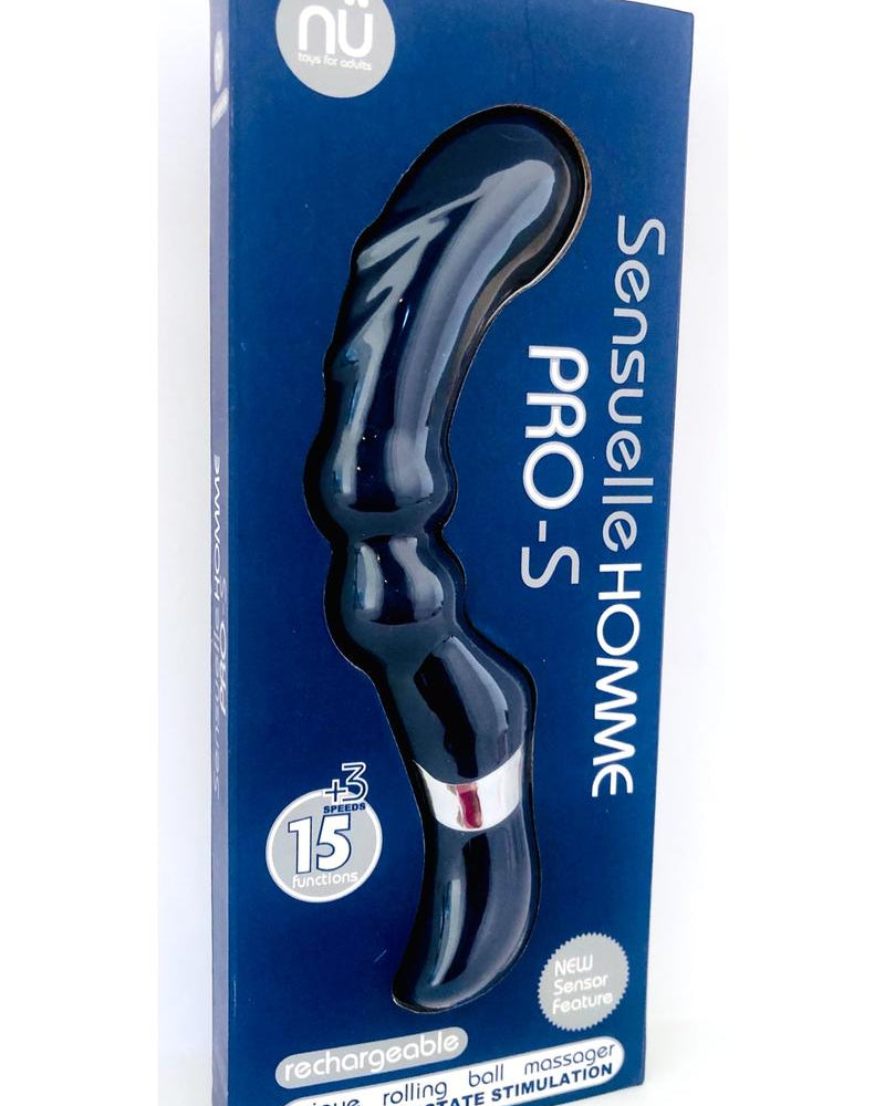 Sensuelle Homme Pro-S Masajeador de Próstata Recargable Multi Velocidad Azul Marino