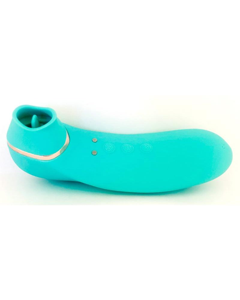 Sensuelle Trinitii Suction Tongue Vibrator Rechargeable Multi Speed Electric Blue