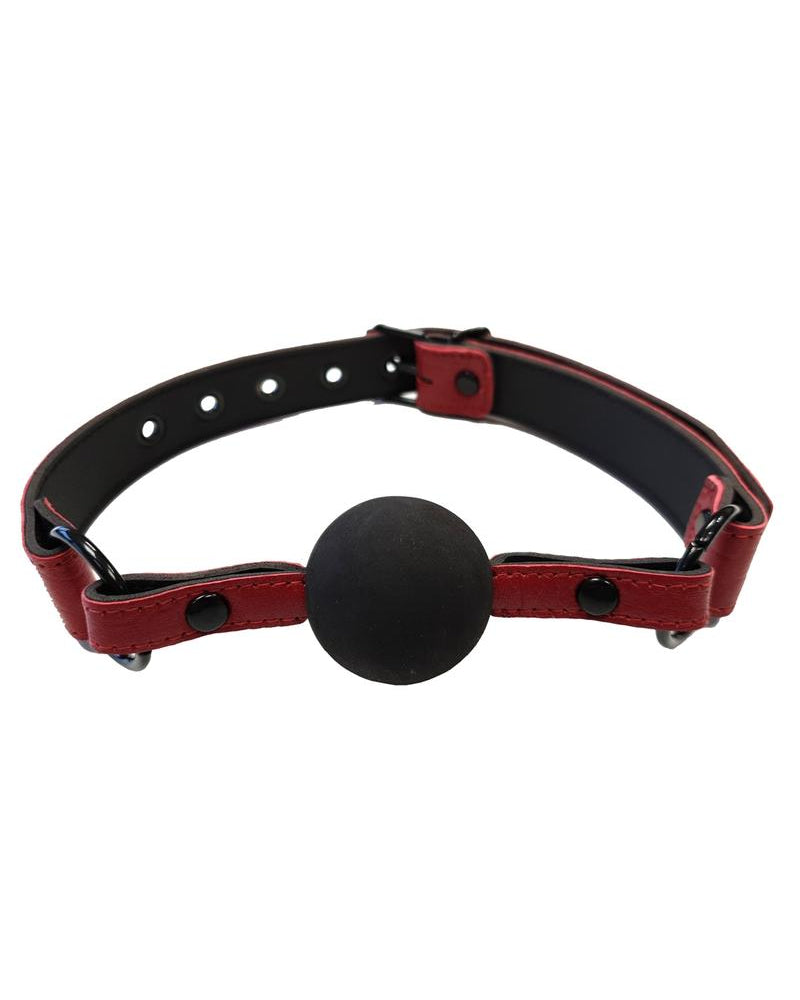 Rouge Anaconda Ball Gag Burg/Black Leather Adjustable Bondage