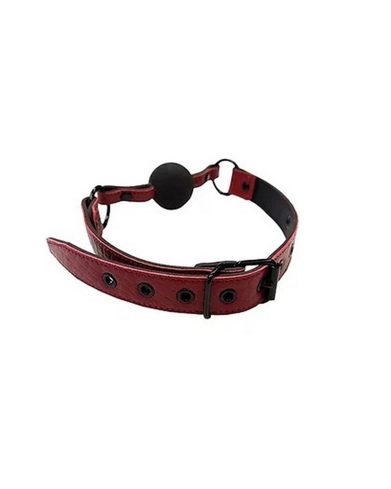 Rouge Anaconda Ball Gag Burg/Black Leather Adjustable Bondage