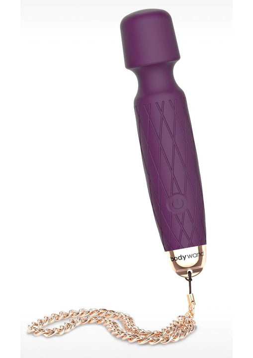 Masajeador de vibración potente Bodywand Luxe Mini Wand a prueba de salpicaduras morado