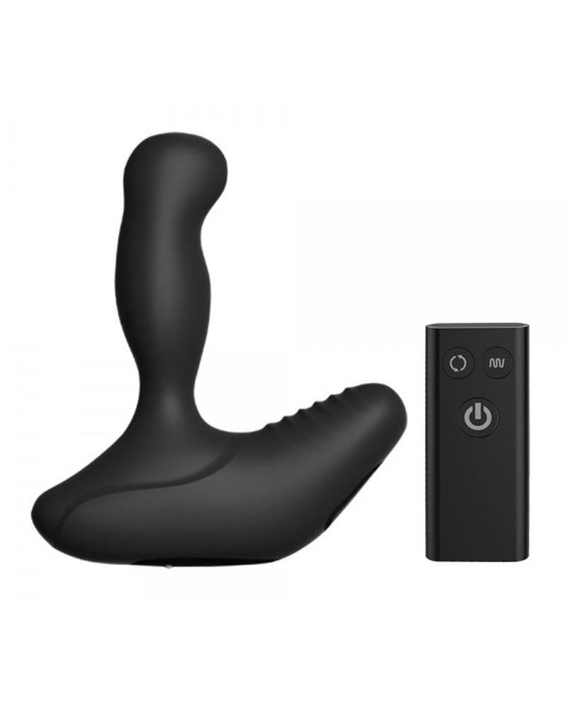 Masajeador de próstata giratorio recargable con control remoto Revo Stealth de silicona resistente al agua y color negro